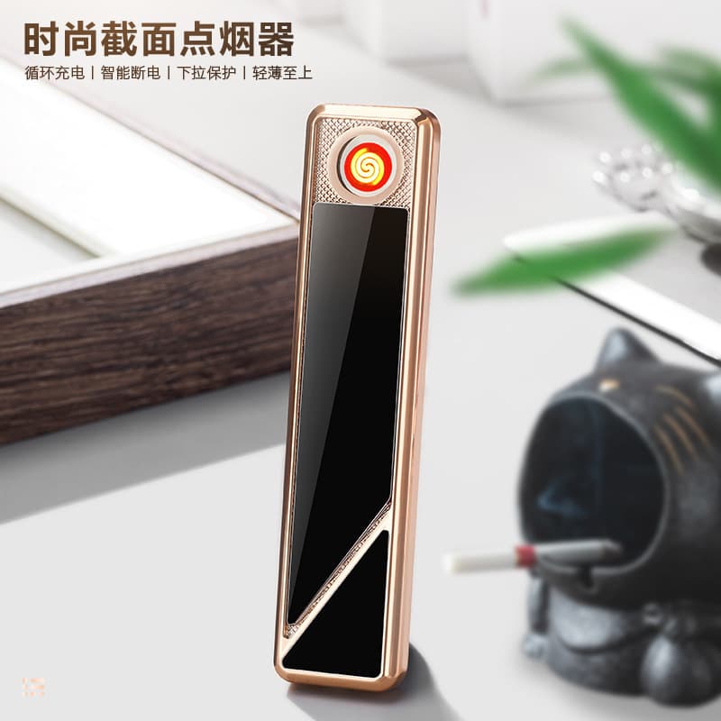 Wholesale YQ059 Long Strip Electronic Lighter USB Rechargeable Windproof Compact Portable Promotional Gift