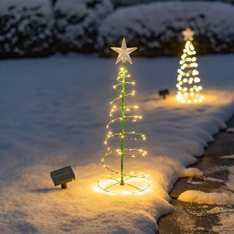 Cross-border Amazon Solar Christmas Decoration Landscape Lights Christmas Tree Outdoor Courtyard Popular Lawn Lights Wholesale