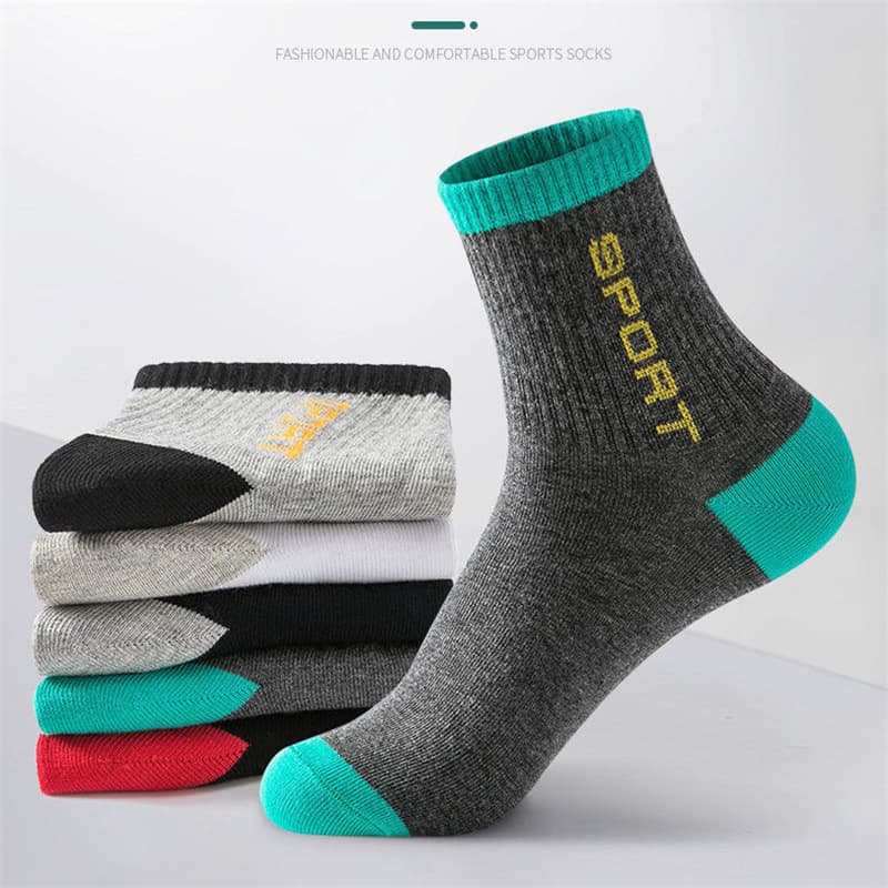 Men's Anti-Odor Mid-Calf Socks for Sports, Spring/Autumn Breathable Short Socks, Winter Long Socks, Student Long Socks