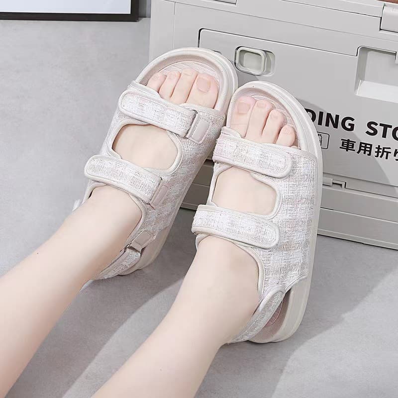 2024 Summer Sandals for Women Fashion Versatile Mid-Heel Sandals Stylish Casual Roman Soft Sole Slide Sandals In Stock