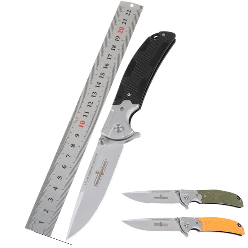 Cross-border outdoor folding knife portable knife multi-functional stainless steel folding knife G10 handle with back clip Yangjiang knife