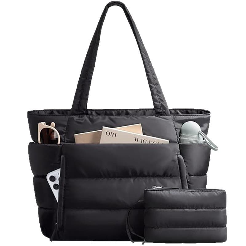 Amazon New Trendy Women's Quilted Handbag Multi-Compartment Tote Large Capacity Women's Short Trip Travel Duffel Bag