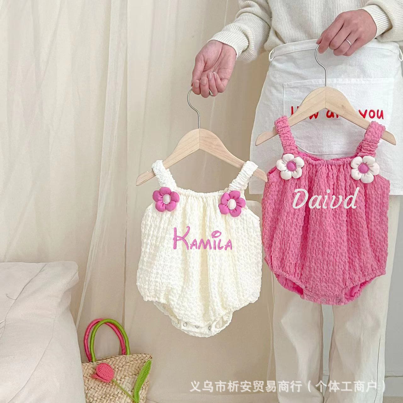 Ins hot-selling personalized logo summer dress thin baby girl onesie cute wings sling bag Pihayi