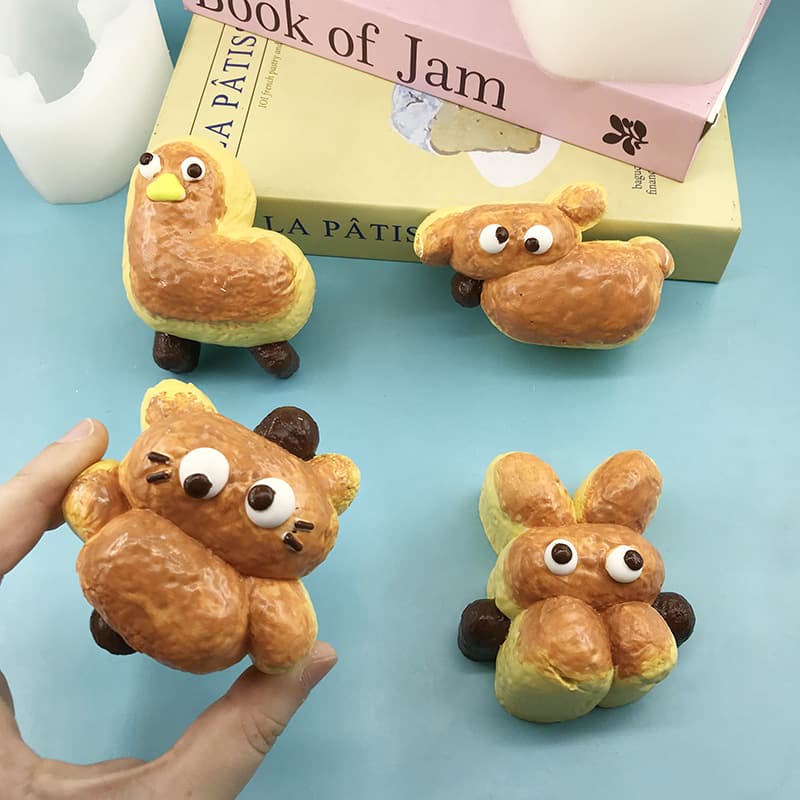 Silly Googly-Eyed Dog Series Squeeze Silicone Mold, Food-Grade DIY Mousse Plaster Ornament Handmade Baking Mold