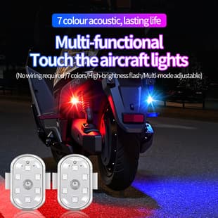 New Car Motorcycle Strobe Light Multifunctional Touch Light RGB Warning Light Touch Tail Light Aircraft Light