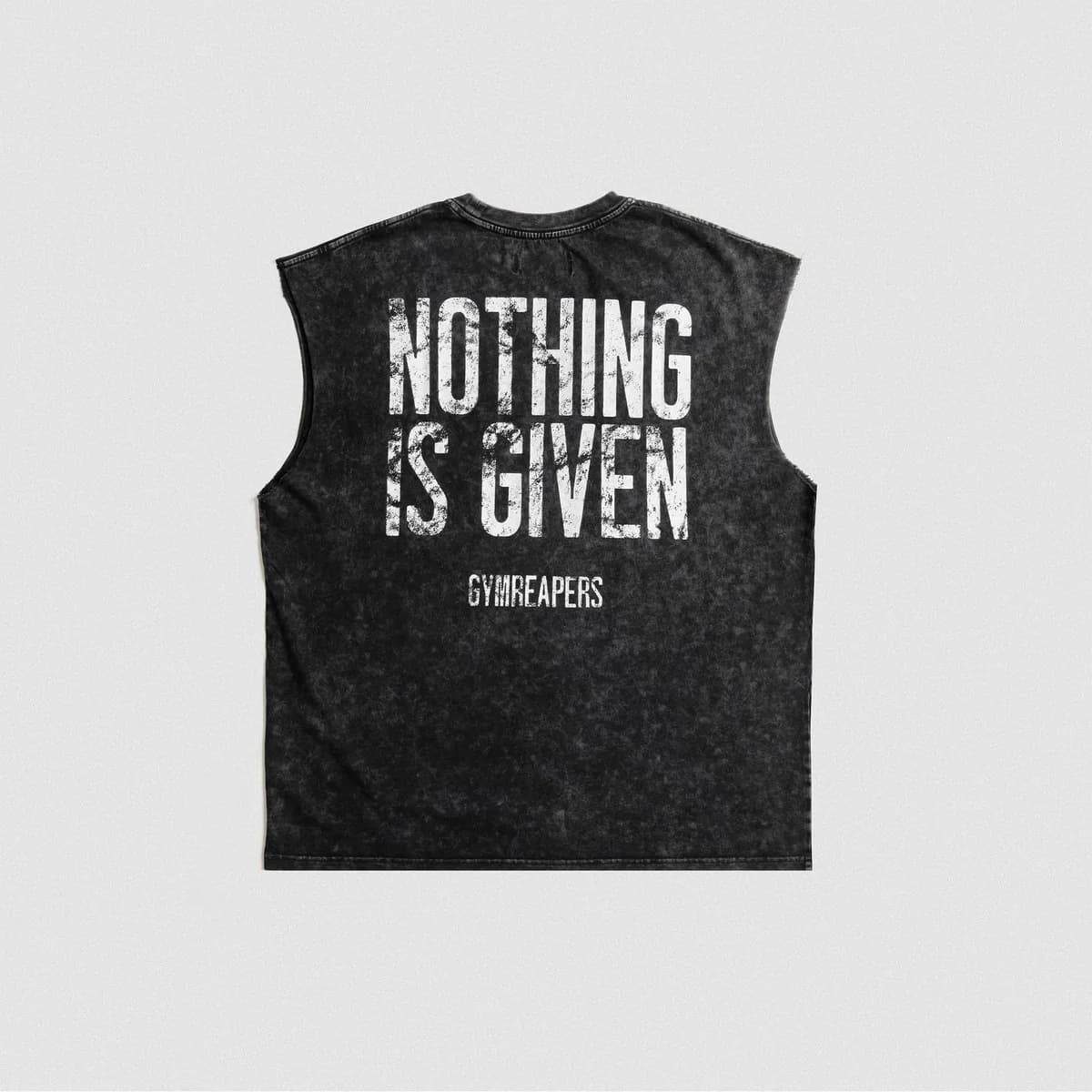 GYMREAPERS American Streetwear Washed Cotton Vest Oversize Fitness Vintage Loose Sleeveless T-Shirt