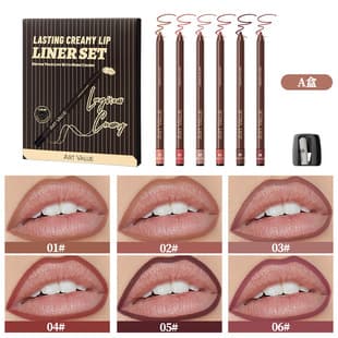 ART VALUE Lip Liner Pencil Set - Long-lasting, Transfer-proof Color Lip Liner, Waterproof and Sweat-resistant Lip Liner