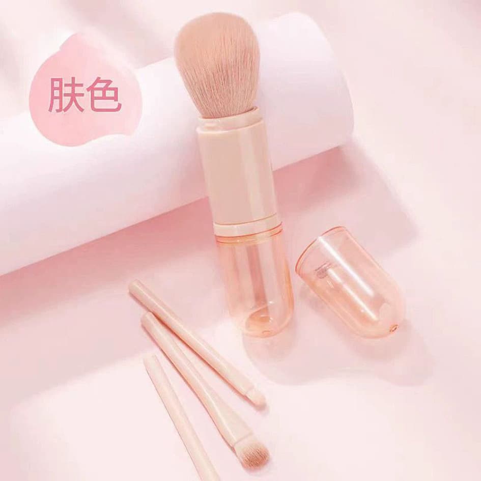 4-in-1 Makeup Brush Set Mini Eye Brush Retractable Cosmetic Brush Portable Makeup Tools
