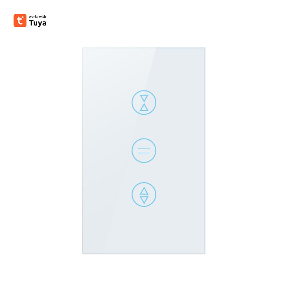 Zigbee Curtain Switch US/EU Standard Smart Home Tuya Smart Touch Switch Panel Tempered Glass