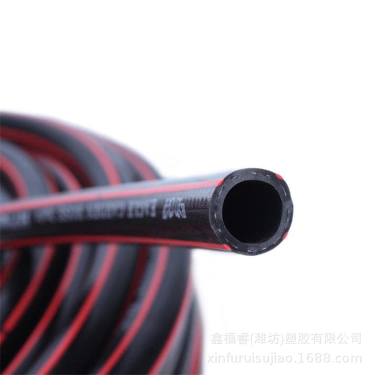 PVC black with red stripe garden hose, PVC car wash hose with water gun