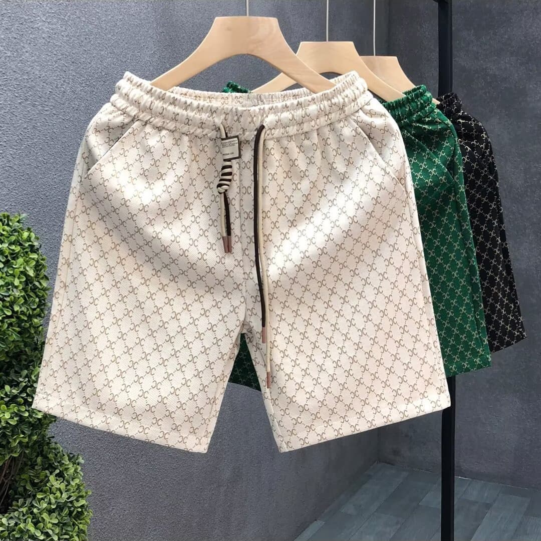 2024 Men's Summer Shorts Casual Loose Straight-Leg Five-Point Pants Trendy Rogue Print Mid-Length Shorts