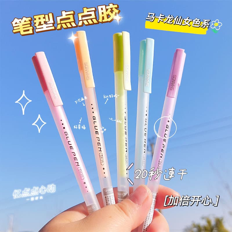 Dropshipping for scrapbooking dot adhesive pen, specialized quick-drying pen-shaped dot glue pen for stationery stickers, high-capacity craft glue