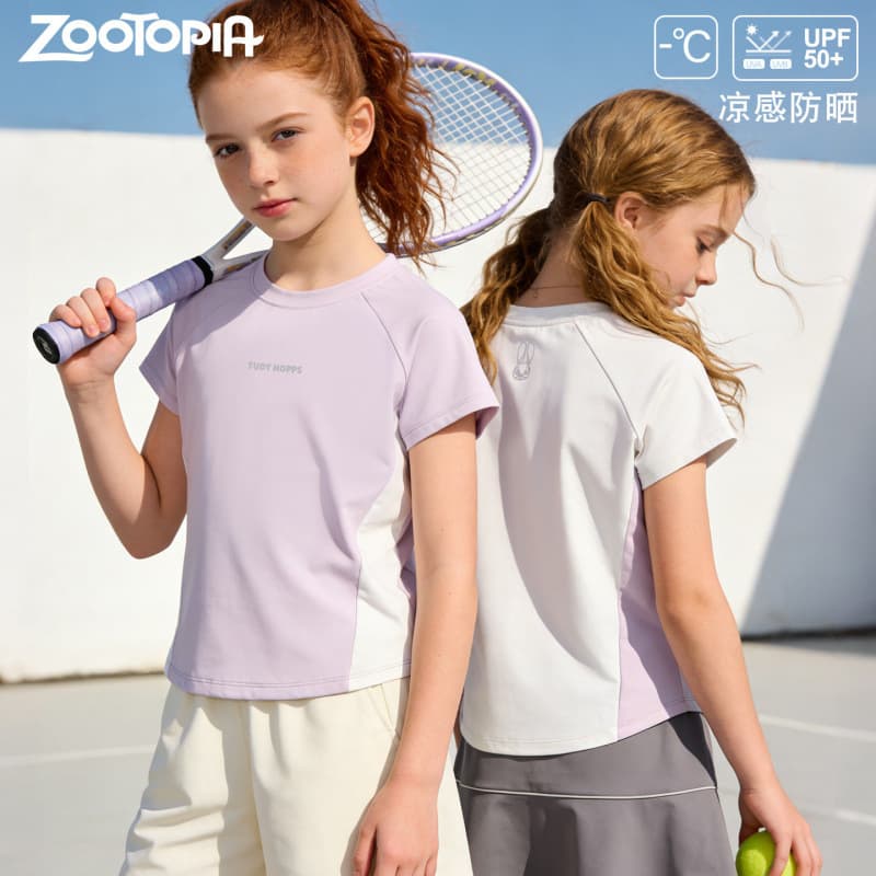 Girls T-Shirt Summer Thin New Children Ice Silk Short Sleeve Top Teen Girls Clothing Big Kids Summer Wear
