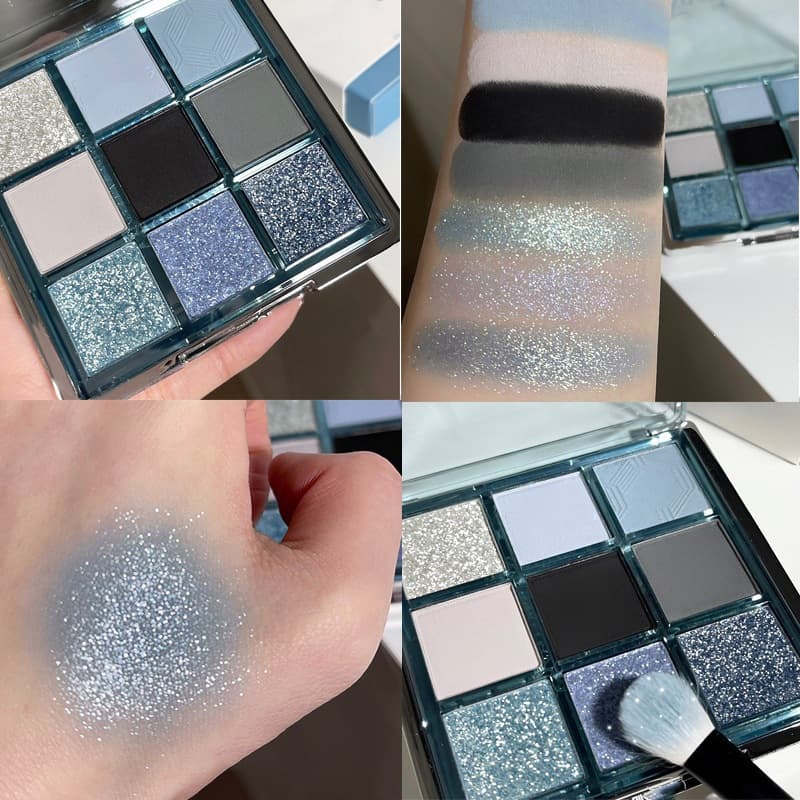 Capel Glow Nine-Color Eyeshadow Palette Pearlescent Diamond Matte Highlight Contouring Palette Earthy Smoky Eye Makeup