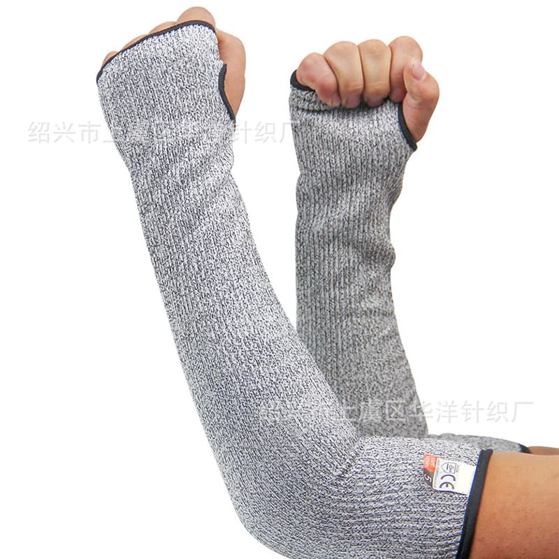 Extended HPPE Level 5 Cut-Resistant Arm Guard Wrist Sleeve with Thumb Hole Opening, Anti-Cut Anti-Scratch Protective Sleeve