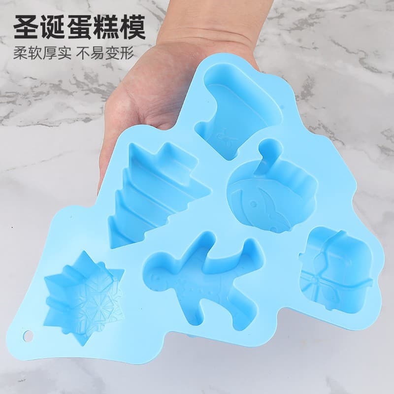 Silicone Christmas Cake Mold Christmas Cookie Mold Fold Sugar Mold Baking Tools Christmas Baking Utensils