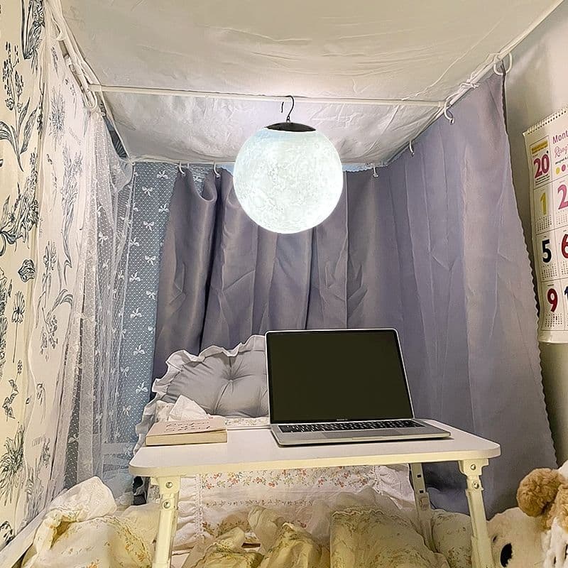 Dormitory Bedside Lamp, University Student 3D Moon Lamp, Atmosphere Night Light for Bedroom Mood and Bedside Decoration
