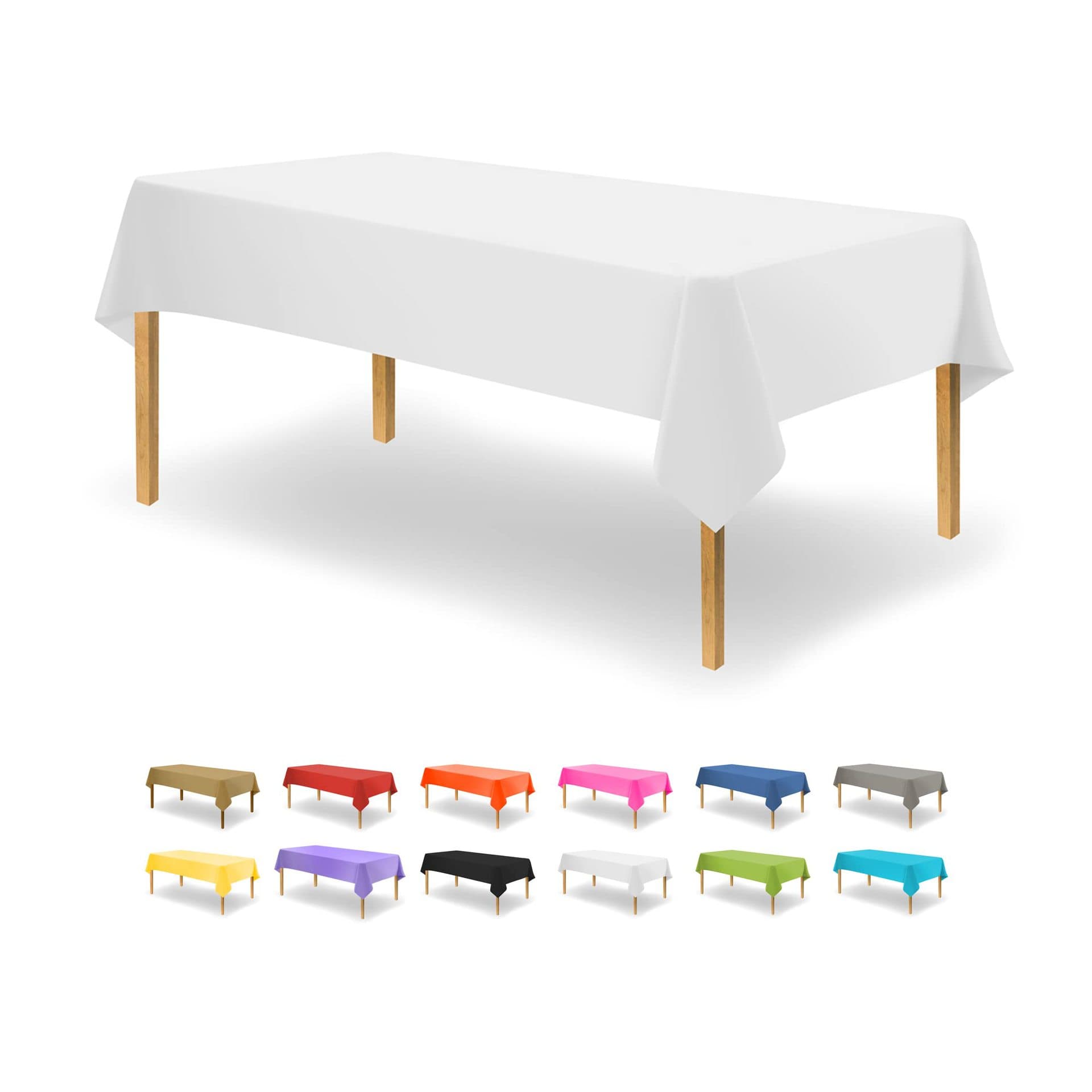 Plastic Tablecloth Disposable Table Cover for Holiday Party Rectangular Waterproof Tablecloth Birthday Bridal Wedding
