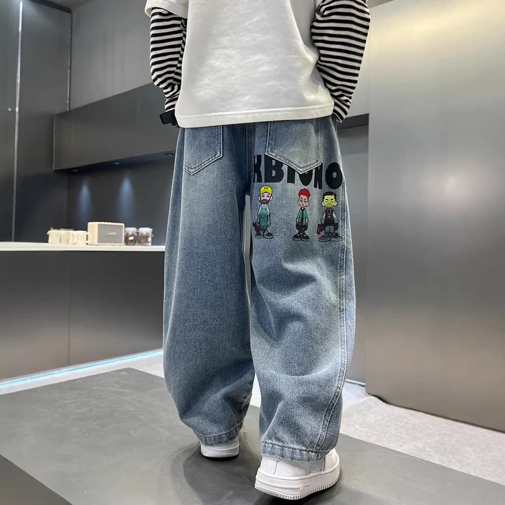 Boys Summer Pants 2026 New Style Mid-Large Kids Thin Denim Jeans Summer Children Mosquito-Proof Long Pants