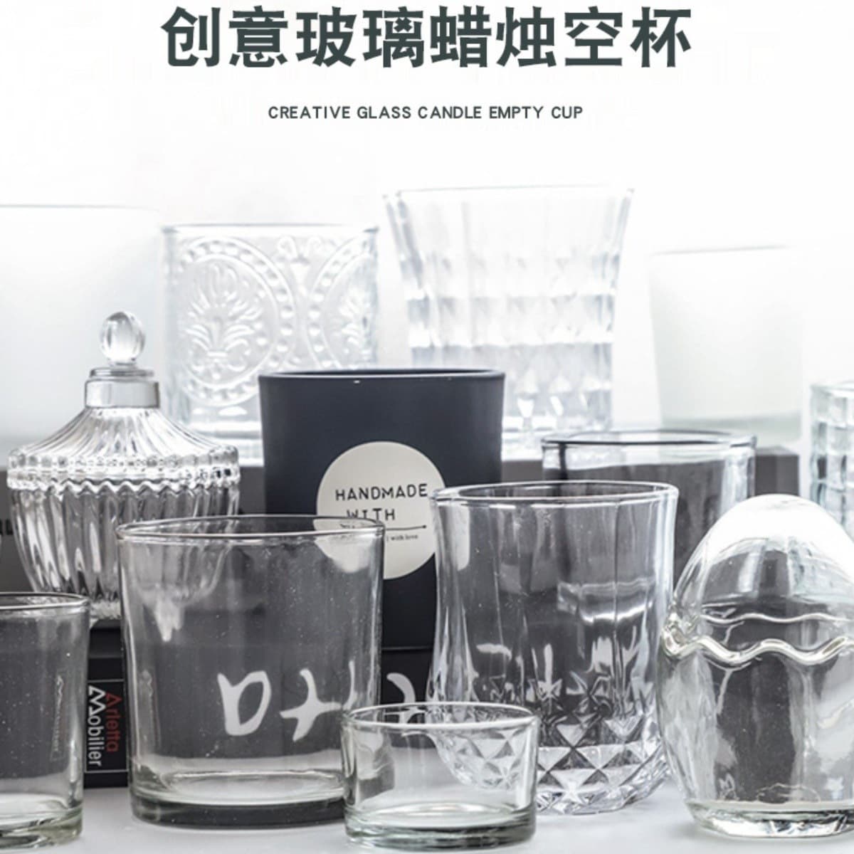 Creative souvenir DIY handmade scented candle glassware container cup transparent empty jar candle cup