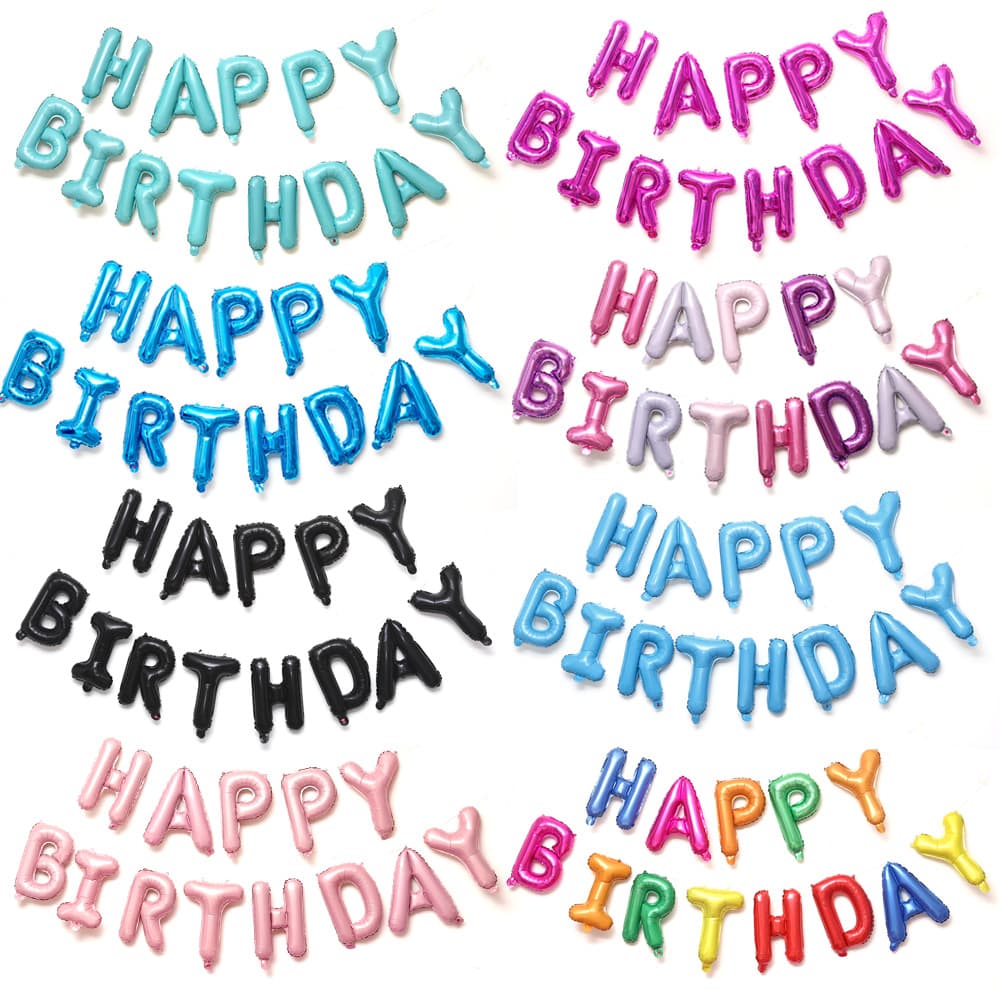 16-inch Alphabet Birthday Balloon Happy Birthday Party Decoration Foil Balloon Birthday Set