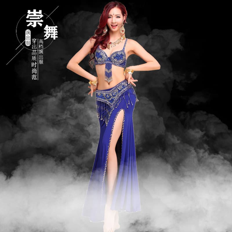 Sexy Indian Dance Costume Bra Skirt Belly Dance Performance Clothes Women's Practice Suit Spring Summer New Arrival