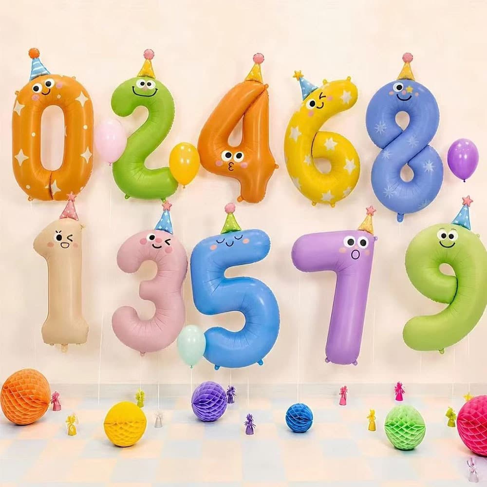New 40-inch Dopamine Birthday Number Aluminum Foil Balloon Party Decoration Baby Shower Birthday Photo Prop Must-Have in Stock