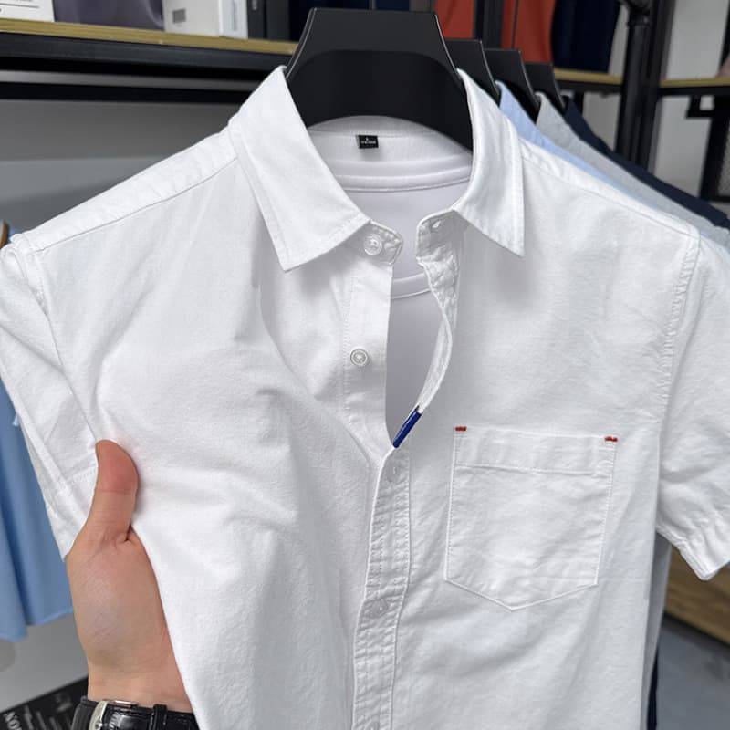Men's Short-Sleeved Shirts Discount New Style Outlet Casual Solid Color Shirts for Men Summer