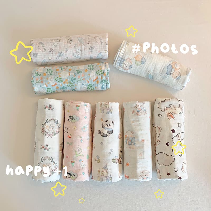 Double Layer Bamboo Fiber Baby Blanket Cross-border Gauze Baby Blanket Newborn Bamboo Cotton Swaddle Summer Thin Blanket Wholesale