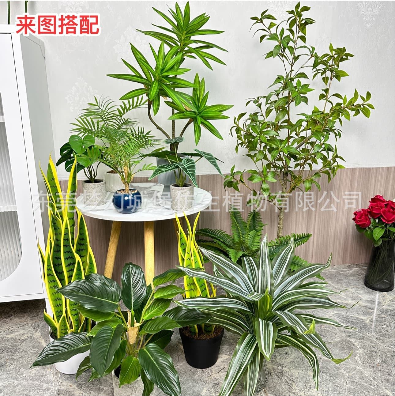 Desktop bonsai living room decoration floor-standing plastic artificial flower ornaments simulated plants small turtle back simulated green plants small potted plants