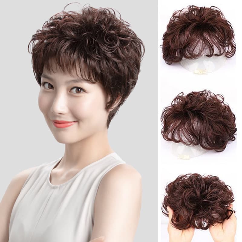 Top Hair Patch for Women, Covers Gray Hair, Natural Look, Seamless, Volumizing, Real Hair, Corn Silk Hair Patch