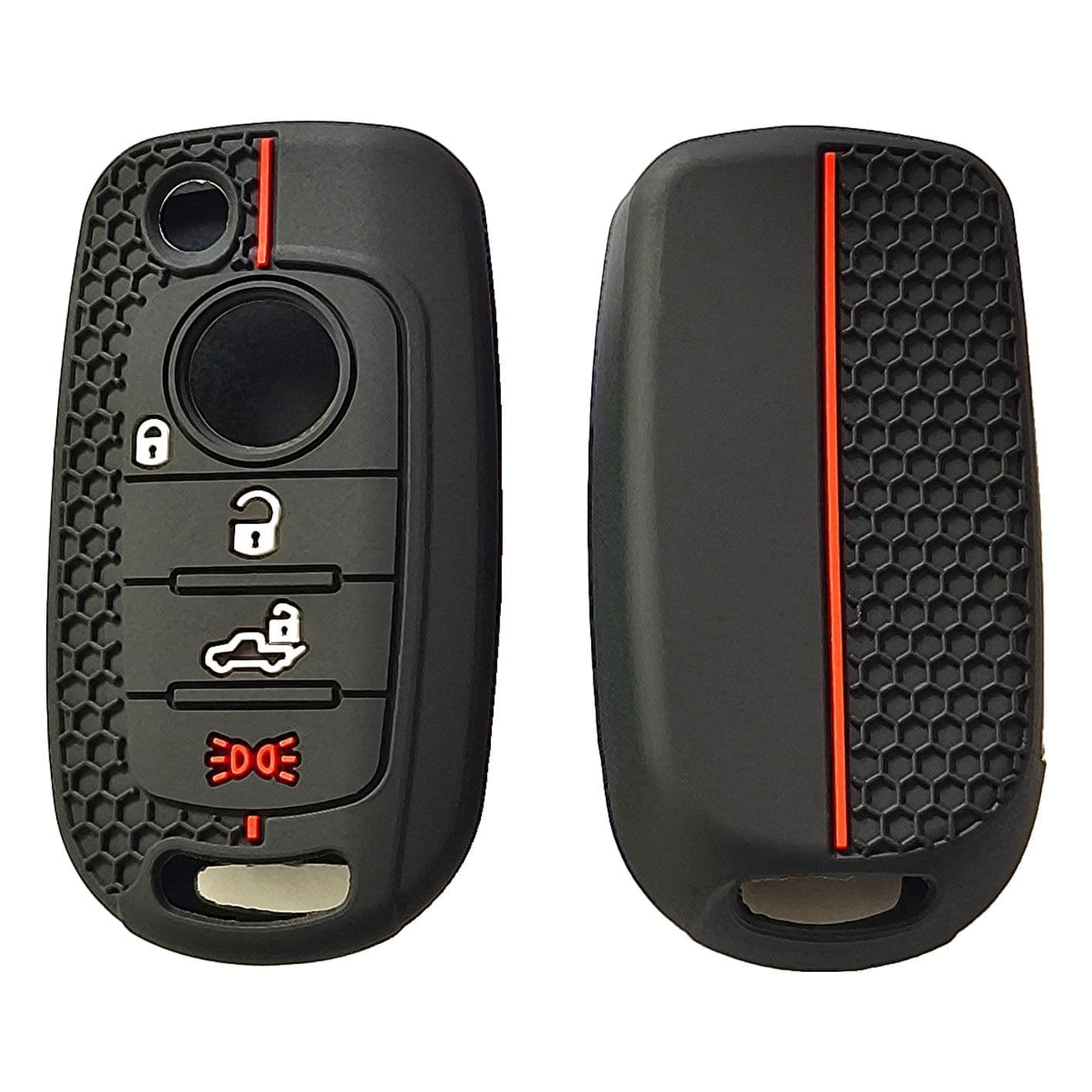 Suitable for Fiat Toro pickup truck Fiat Tipo Egea folding 4-button honeycomb pattern silicone key protective cover