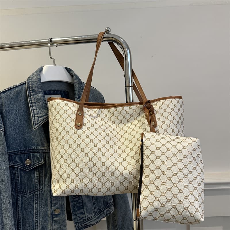 2025 New Women's Commuter Retro Fashion Casual Minimalist Large Capacity Parent-Child Bag Handbag Shoulder Tote Bag