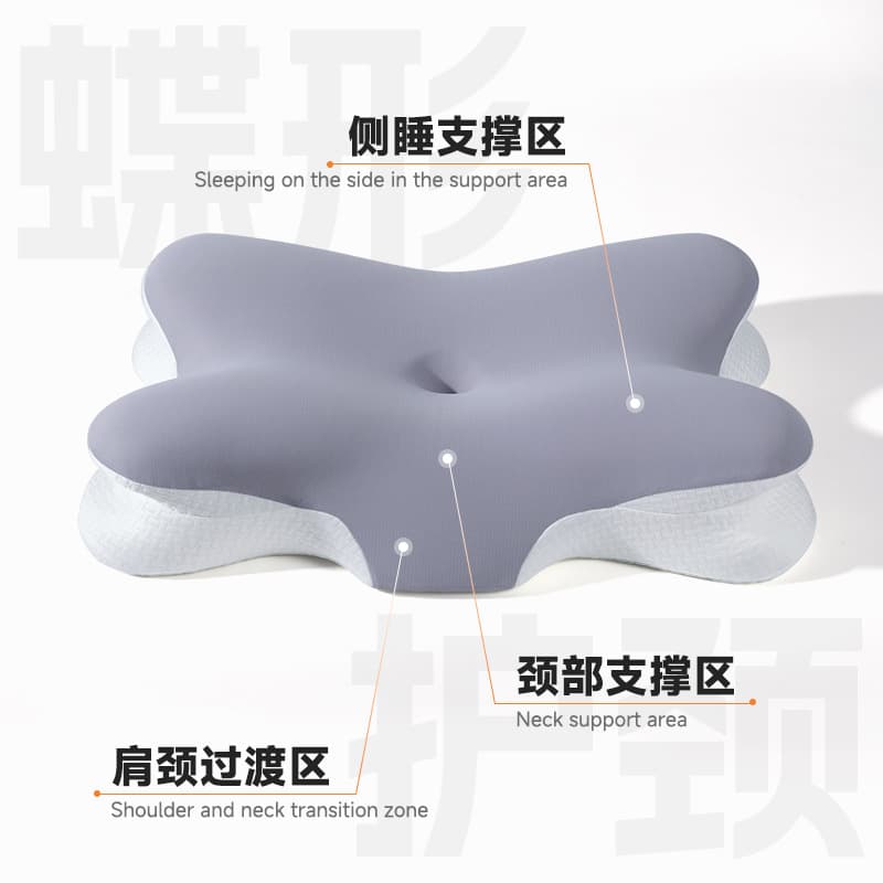 Side Sleeper Pillow Memory Foam Butterfly Pillow for Cervical Spine Support and Better Sleep, Zoned Memory Foam Pillow