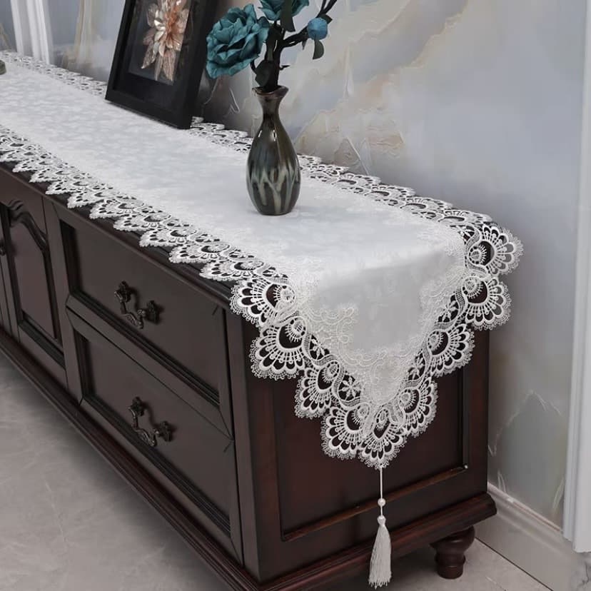 European Table Flag Lace Cloth for Home Dining Table TV Cabinet Long Tablecloth Lace Table Flag Wholesale