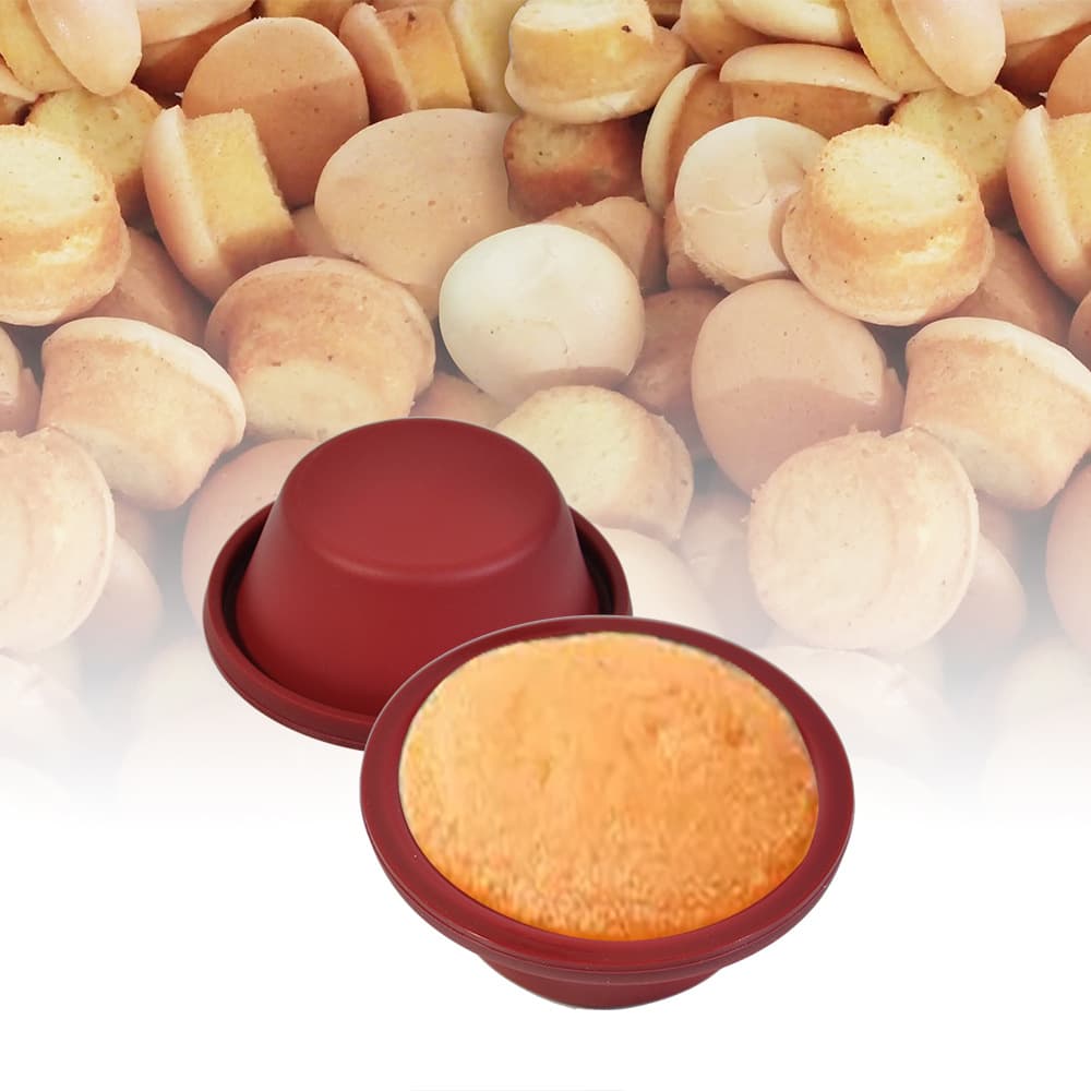 Round silicone molds, suitable for steaming, baking, and freezing food; also suitable for handmade soap making; easy to unmold.