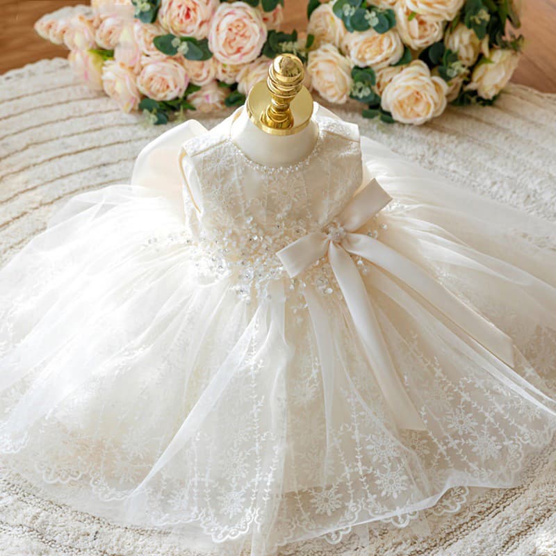 Girls' Birthday Banquet Dress Stylish Runway Host New Flower Girl Wedding Little Girl Princess Dress Summer
