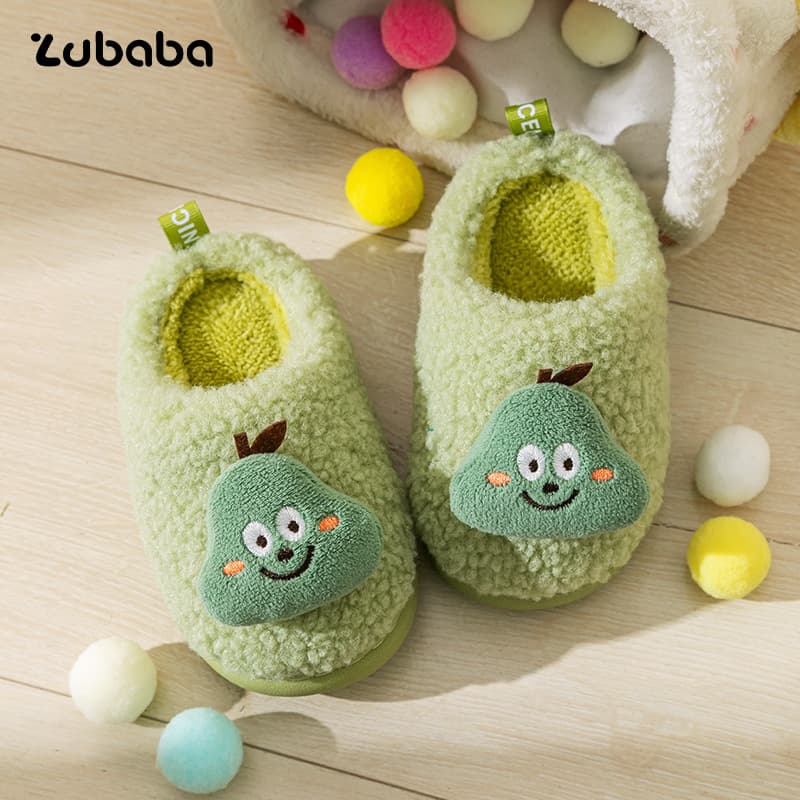 Children's Cotton Slippers Winter Unisex Home Indoor Shoes Cute Plush Slippers Soft Sole Infant Baby Cotton Shoes