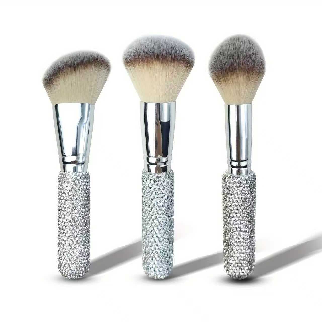 Cross-border hot-selling multiple diamond-encrusted makeup brushes, hair hoops, eyelash curlers, diamond buckets, makeup egg accessories, multi-piece set