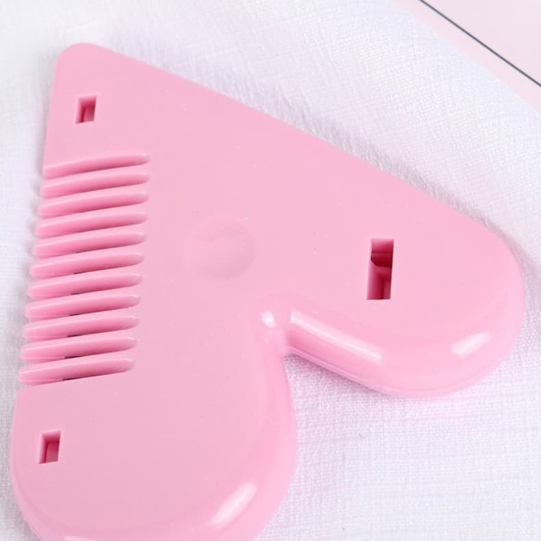 Wholesale and Drop Shipping of Cute Children's Heart-shaped Bangs Trimmer, Safe Hairdressing Comb, Double-sided Texturizing and Trimming Knife