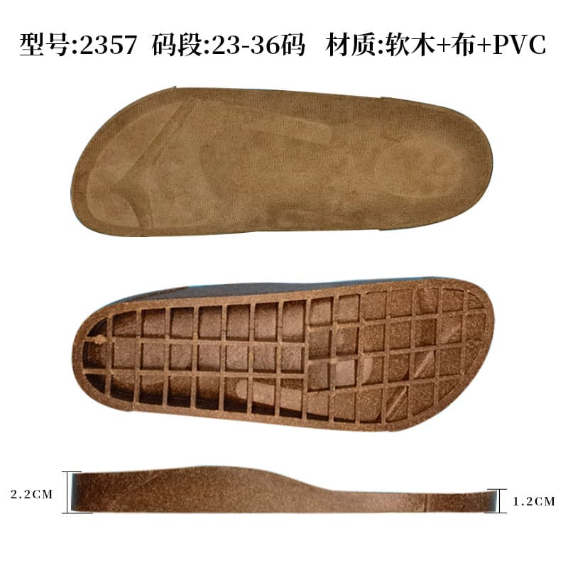 Factory direct Birkenstock midsole PVC slipper outsole wood chip outsole small size versatile wood grain sandals outsole