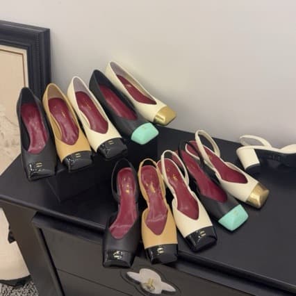 2026 New Style Chanel-style Single Shoes for Women High Heels Retro Square Toe Closed Toe Back Strap Fashion Versatile Women's Shoes