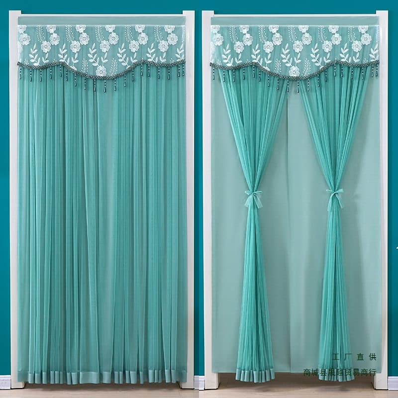 Decorative Curtain Mosquito Screen Door Curtain Summer Door Curtain Home No-Drill Mesh Curtain Partition Bedroom Double-Layer Hanging Curtain Kitchen
