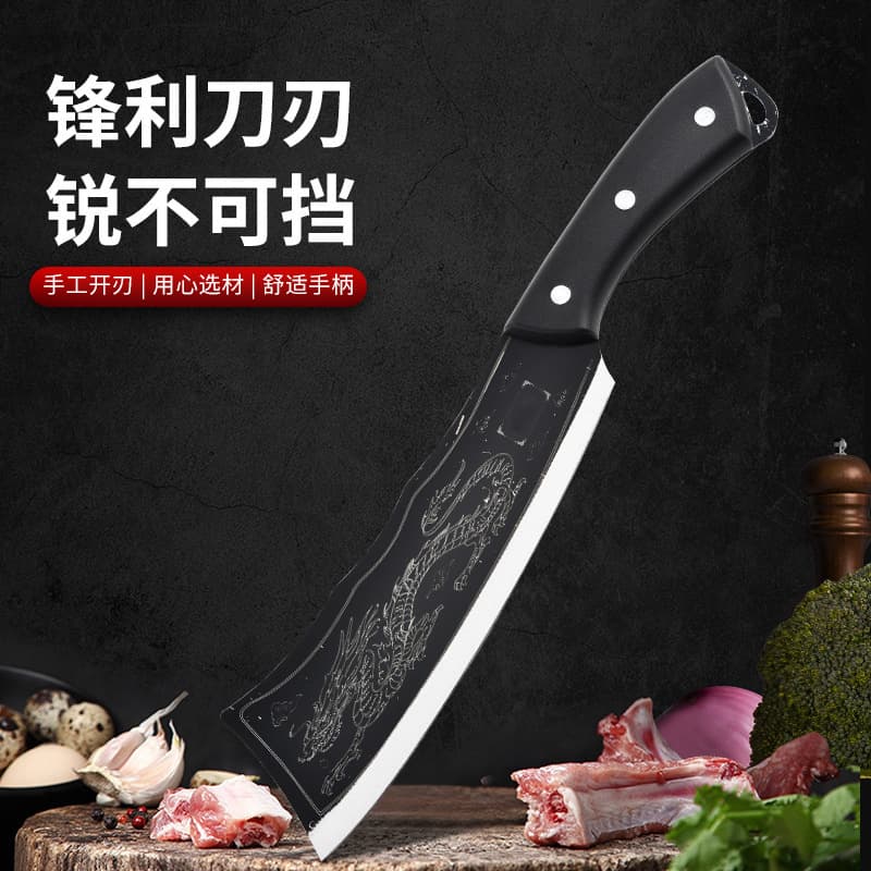 Guangdong Yangjiang Dragon Slayer Outdoor Chopping Knife Kitchen Cleaver Handmade Sharp Meat Cutting Tool Stainless Steel Chef Knife