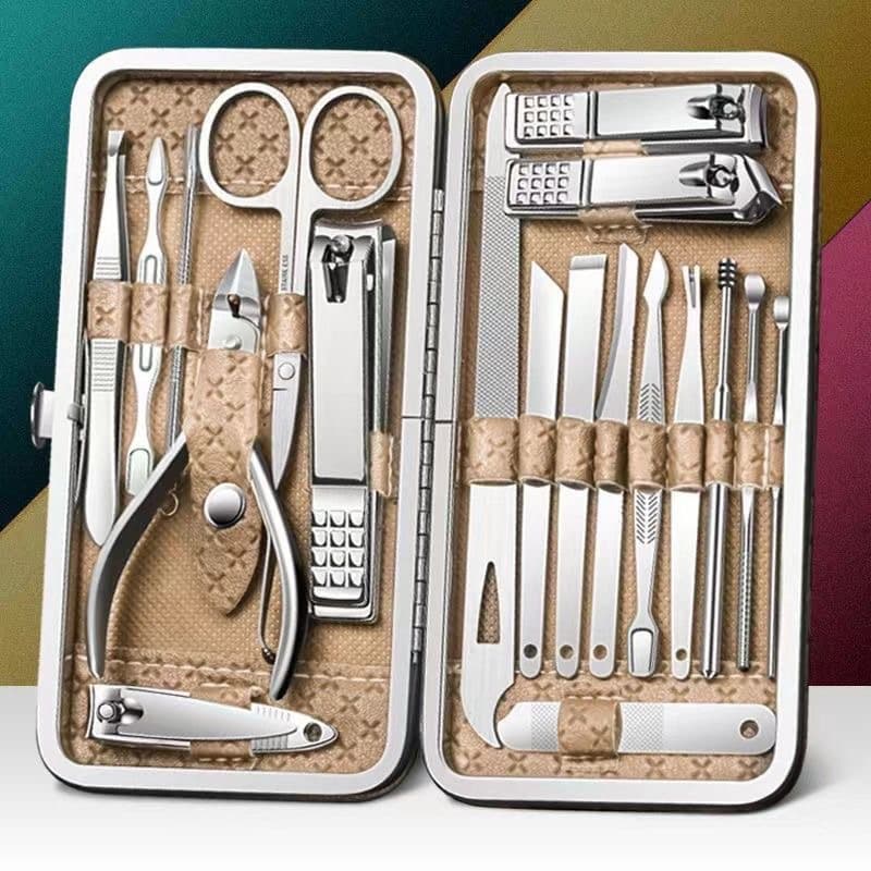 New 19-Piece Nail Clipper Set, Slant Edge Nail Cutter, Pedicure Tool, Ear Pick, Ear Spoon, Manicure Set