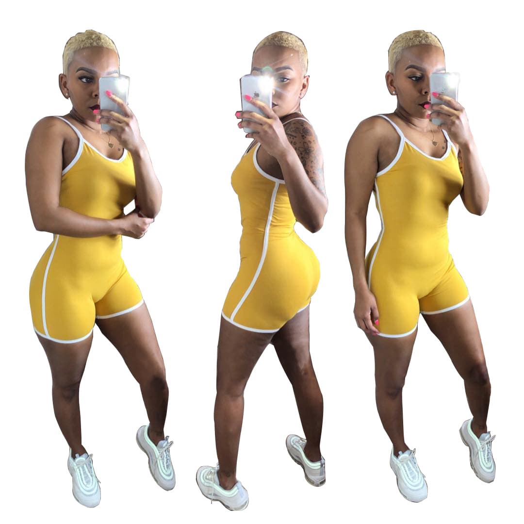 Z015 European and American sexy women's clothing AliExpress Dunhuang Amazon supply simple sexy hot sports jumpsuit