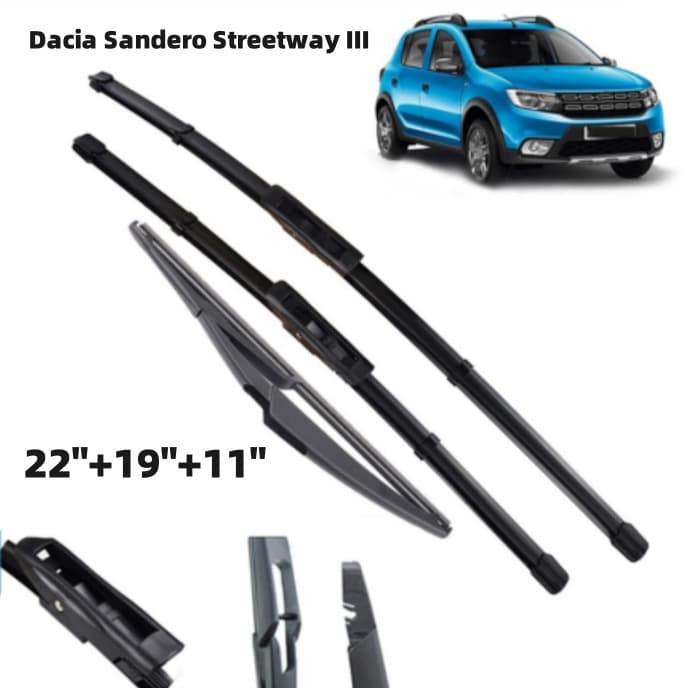 Suitable for Dacia Renault Sandero III Front and Rear Windshield Wipers