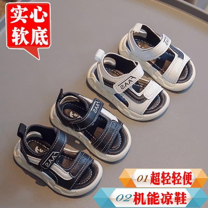 0-3 Sandals 2025 Summer New Boys Beach Shoes Toddler Walking Shoes Soft Sole Sandals