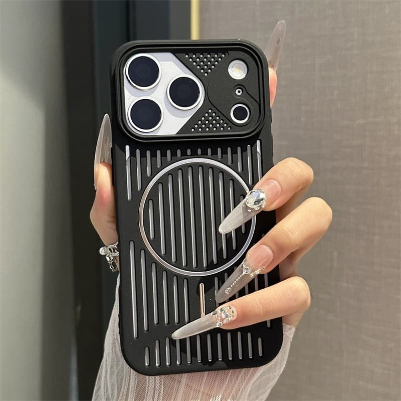 Mecha-Style Magnetic Heat Dissipation Case for iPhone 18 Pro Max, Apple 17 Full-Body Shockproof Protective Cover 16