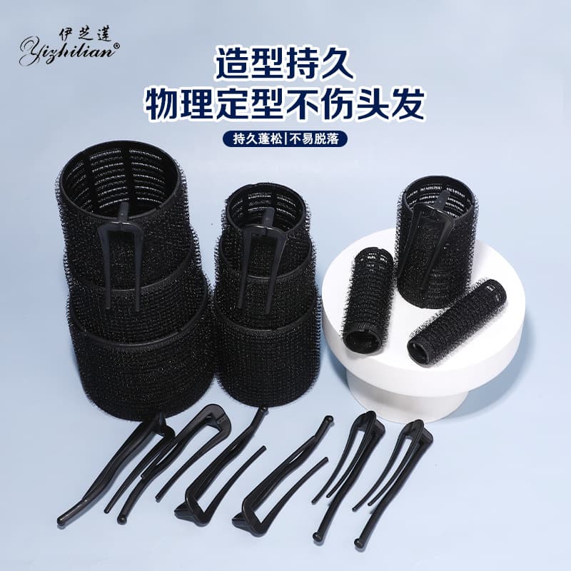 Bulk Hair Rollers + Clips, Root Volumizing Curlers, Air Bangs Rollers, Self-Adhesive Velcro Rollers, No Heat